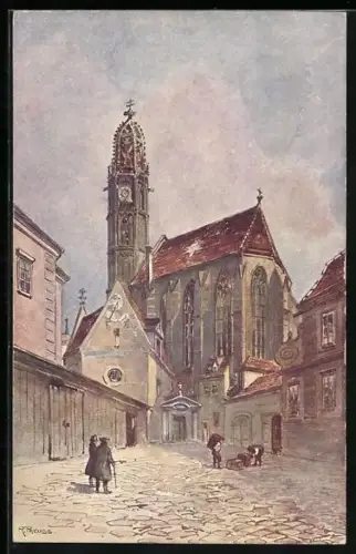 Künstler-AK R. Preuss: Wien, Kirche Maria am Gestade