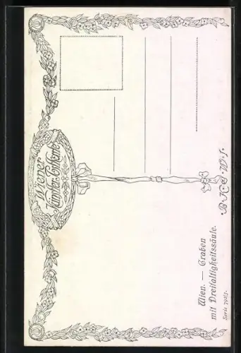 Künstler-AK Wien, Graben, mit Dreifaltigkeitssäule