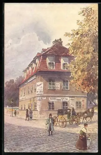 Künstler-AK Rudolf Preuss: Wien, Das Bäckenhäusl