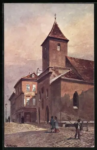 Künstler-AK Rudolf Preuss: Wien, Partie an der Ruprechtskirche