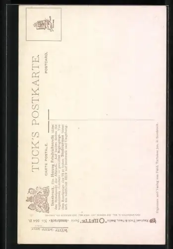 Künstler-AK Innsbruck, Herzogfriedrichstrasse mit Stadtturm