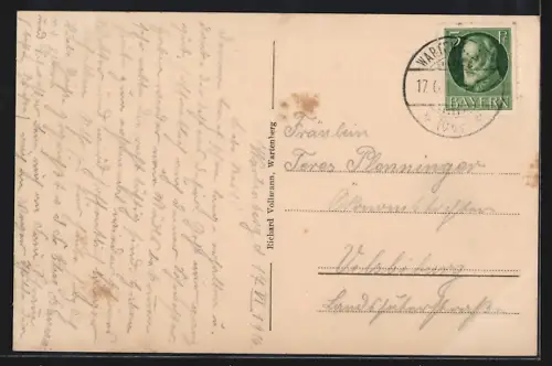 AK Wartenberg / Obb., Ortsansicht mit Kirche, Unterkunftsgebäude