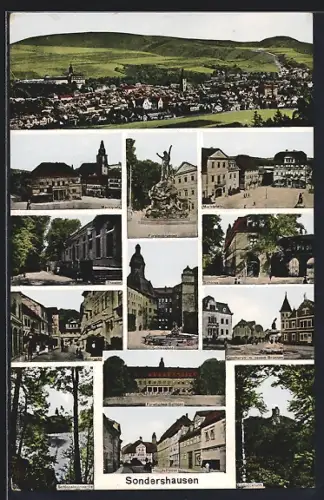 AK Sondershausen / Thüringen, Güntherstrasse, Bebrastrasse, Hauptstrasse