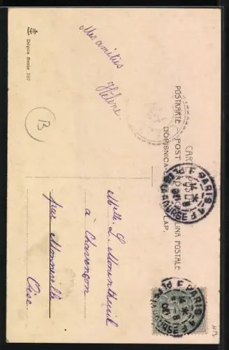 AK Fräulein mit Margeriten im Haar