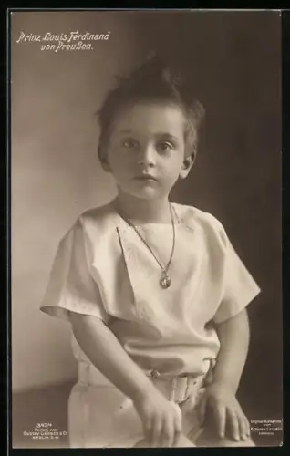 AK Prinz Louis Ferdinand von Preussen in jungen Jahren mit Halskette
