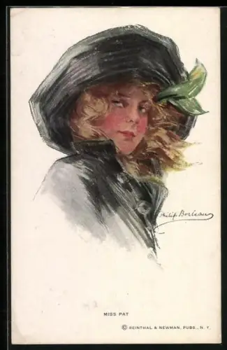 Künstler-AK Philip Boileau: Miss Pat im Sturm