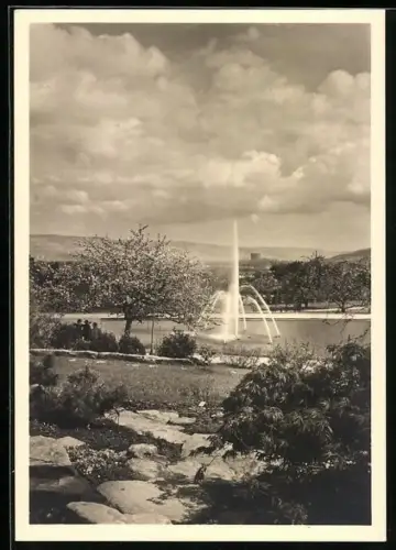 AK Stuttgart, Reichsgartenschau 1939, Blick über einen der Seen