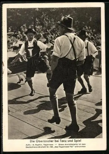 AK Oberländer in Lederhosen bei Tanz und Spiel