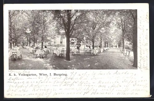 AK Wien, K. k. Volksgarten, Burgring