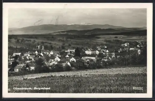 AK Oberschützen, Panoramablick von der Bergwiese aus