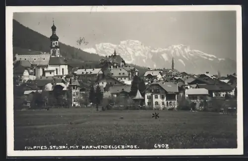 AK Fulpmes, Ortspartie am Karwendelgebirge
