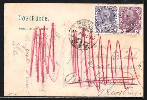 AK Kindberg, Totalansicht mit Bergpanorama