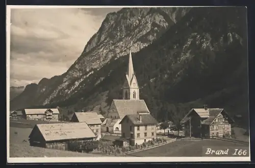 AK Brand, Ortsansicht mit Bergpanorama