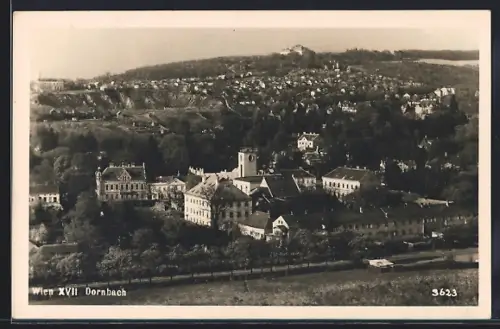 AK Wien, Dornbach, Ortsansicht mit Kirche