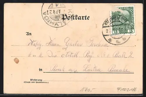 AK Wien, Dornbach, Landstrassenpartie vom Hang aus gesehen