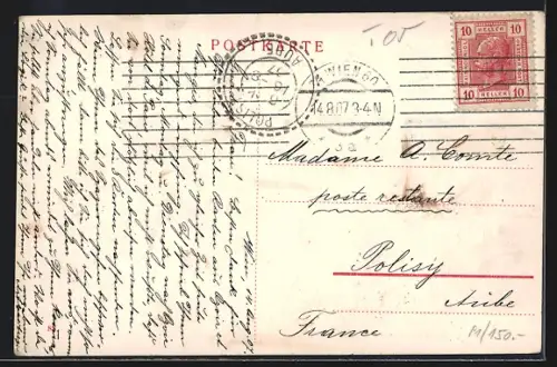 AK Wien, Mozartplatz mit Brunnen