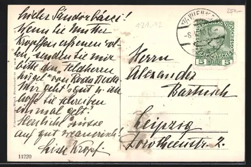 AK Wien, Dornbach, Ortsansicht vom Hügel aus