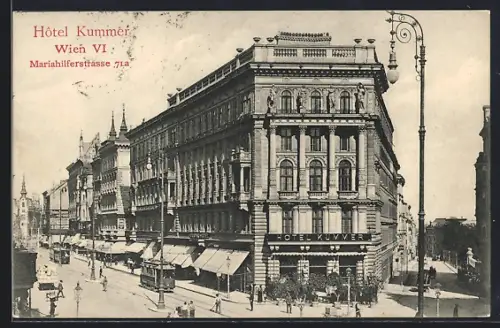 AK Wien, Hotel Kummer in der Mariahilferstrasse 71a