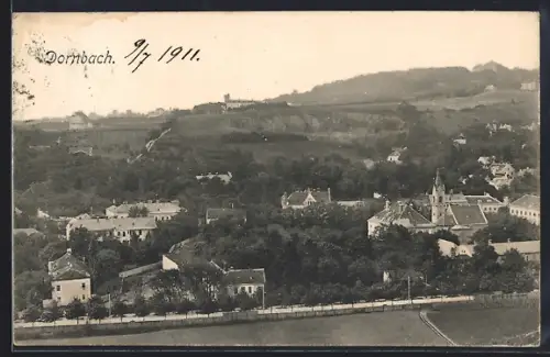 AK Wien, Dornbach, Teilansicht aus der Vogelschau
