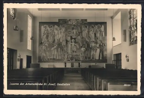 AK Wien, Sandleiten, Inneres der Arbeiterkirche St. Josef