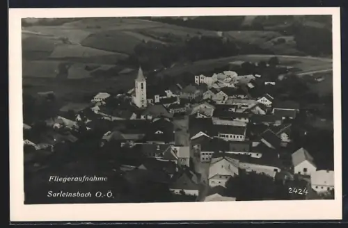 AK Sarleinsbach /O.-Ö., Totalansicht vom Flugzeug aus
