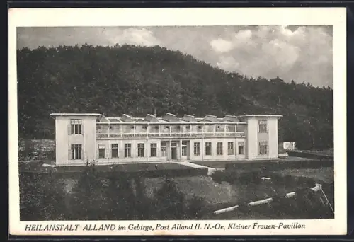 AK Alland im Gebirge, Heilanstalt, Kleiner Frauen-Pavillon aus der Vogelschau