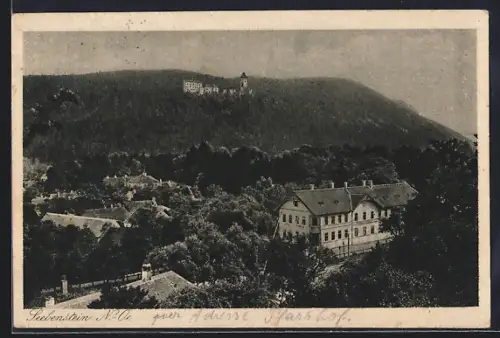 AK Seebenstein /N.-Oe., Teilansicht mit Schloss aus der Vogelschau