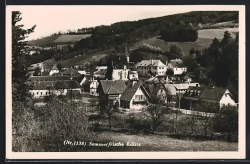 AK Edlitz, Ortsansicht mit der Pfarrkirche