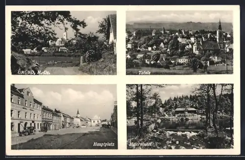 AK Gmünd, Hauptplatz, Ortsansicht, Malerwinkel