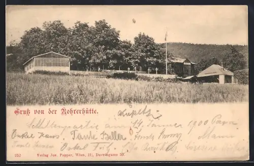 AK Wien, Wienerwald, Rohrerhütte, Panorama mit Pavillon