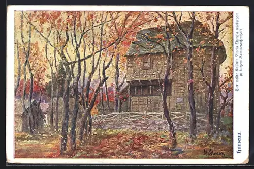 Künstler-AK Wien, Haus Hameau, Sommeraufenthaltsort von Kaiserin Theresia