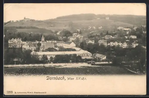 AK Wien, Dornbach, Totalansicht mit Strassenbrücke aus der Vogelschau