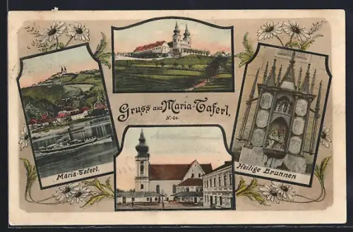 AK Maria-Taferl, Ortsansicht, Heilige Brunnen, Ansicht der Kirche