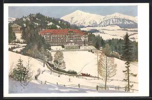 Künstler-AK Otto Stoitzner: Kurhaus Semmering im Winter