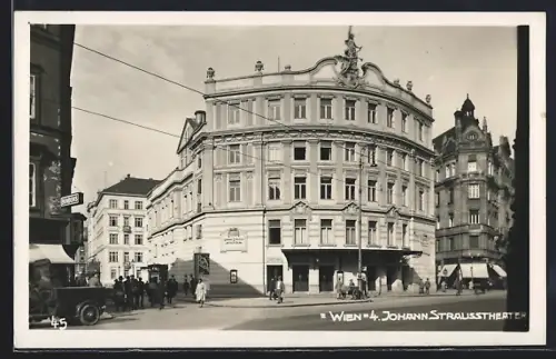 AK Wien IV, Johann-Strauss-Theater mit Geschäften