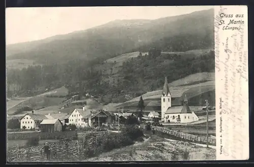 AK St. Martin im Lungau, Ortsansicht mit Kirche