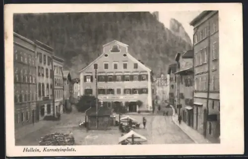 AK Hallein, Johann Schwarz` Gasthof am Kornsteinplatz