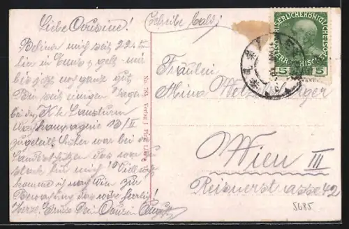 AK Enns /O.-Oe., Uferpartie mit Brücke