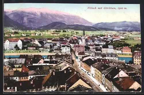 AK Villach, Gesamtansicht gegen Görlitzen