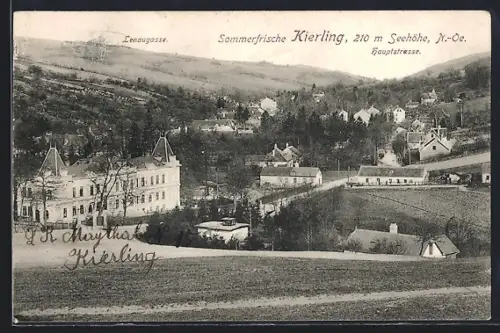 AK Kierling /N.-Oe., Hauptstrasse und Strasse Lenaugasse