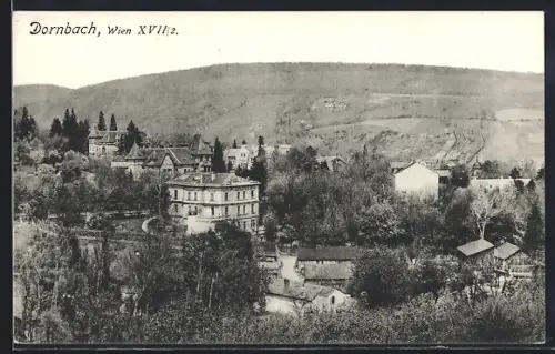 AK Wien, Dornbach, Ortspartie mit Strasse