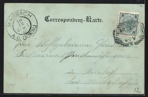 Mondschein-AK Wien, Hietzing, Hietzinger Hauptstrasse mit Kirche