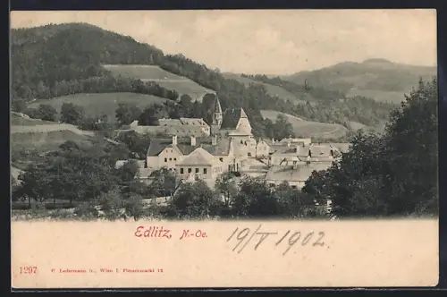 AK Edlitz /N.-Oe., Teilansicht mit Kirche