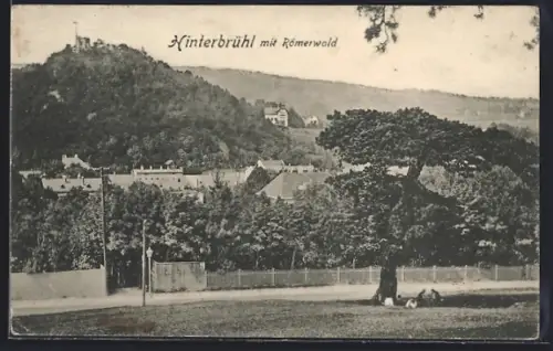 AK Hinterbrühl, Teilansicht mit Römerwald