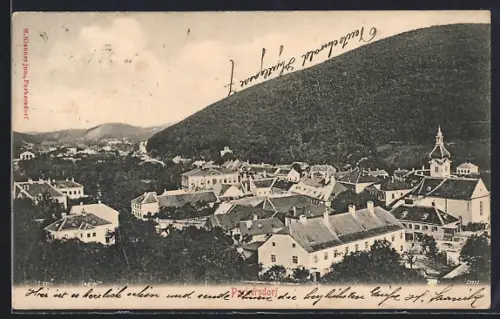 AK Purkersdorf, Teilansicht mit Kirche