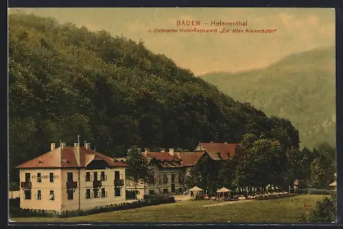 AK Baden, Hotel-Restaurant Zur alten Krainerhütte im Helenenthal