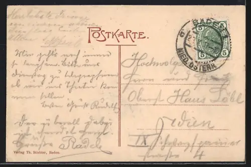 AK Baden, Hotel-Restaurant Zur alten Krainerhütte im Helenenthal