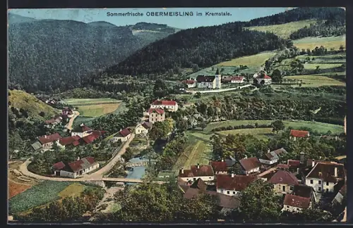 AK Obermeisling im Kremstal, Teilansicht mit Strassenpartie
