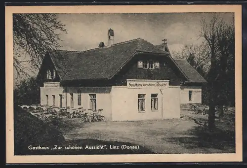 AK Linz /Donau, Gasthaus Zur schönen Aussicht am Freinberg