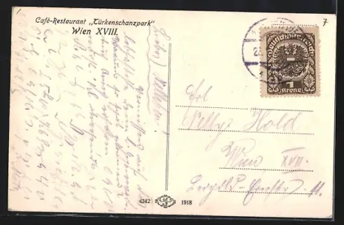 AK Wien, Café-Restaurant Türkenschanzpark